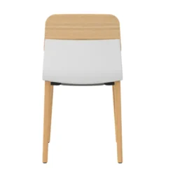 Chaise 4 pieds bois Klik - assise textile enduit - dossier chêne