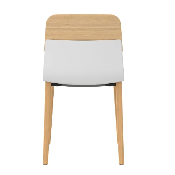 Chaise 4 pieds bois Klik - assise textile enduit - dossier chêne