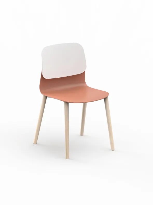 Chaise 4 pieds bois Klik - polypropylène