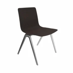 Chaise 4 pieds Break bois - coque bois Piétement aluminium poli