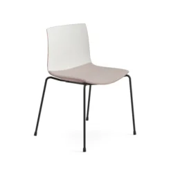 Chaise 4 pieds Catifa - coque polypropylène avec placet d'assise textile enduit - piétement métallique - empilable