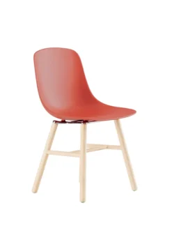 Chaise 4 pieds C40 - coque polypropylène - piétement hêtre -
