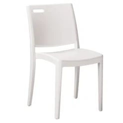 Chaise 4 pieds Clip - monobloc polypropylène - assise et dossier séparés - empilable - lot de 6