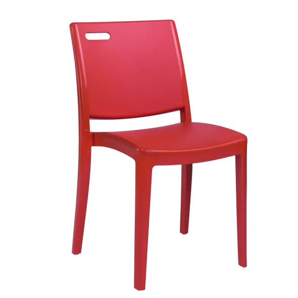 Chaise 4 pieds Clip - monobloc polypropylène - assise et dossier séparés - empilable - lot de 6