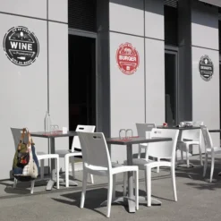 Chaise 4 pieds Clip - monobloc polypropylène - assise et dossier séparés - empilable - lot de 6