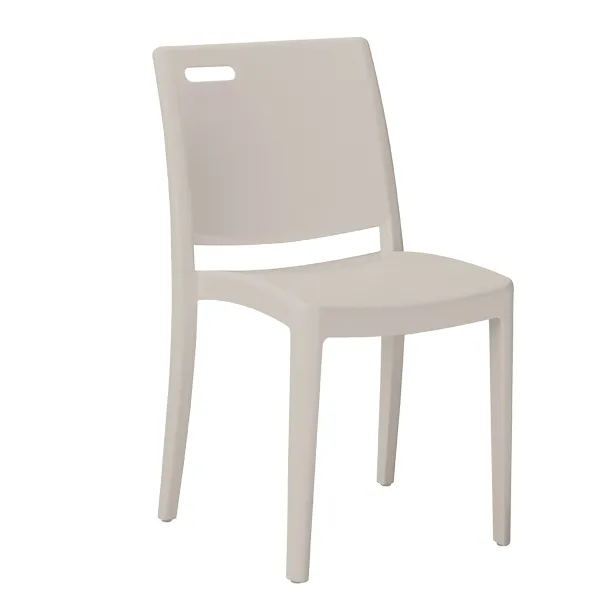 Chaise 4 pieds Clip - monobloc polypropylène - assise et dossier séparés - empilable - lot de 6