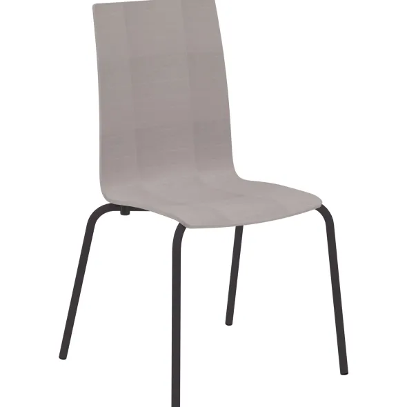 Chaise 4 pieds Cocoon - coque rectiligne hêtre teinté - piétement époxy - lot de 4