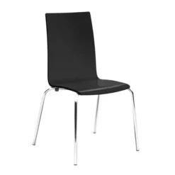 Chaise 4 pieds Cocoon - coque rectiligne laquée - piétement chrome - lot de 4