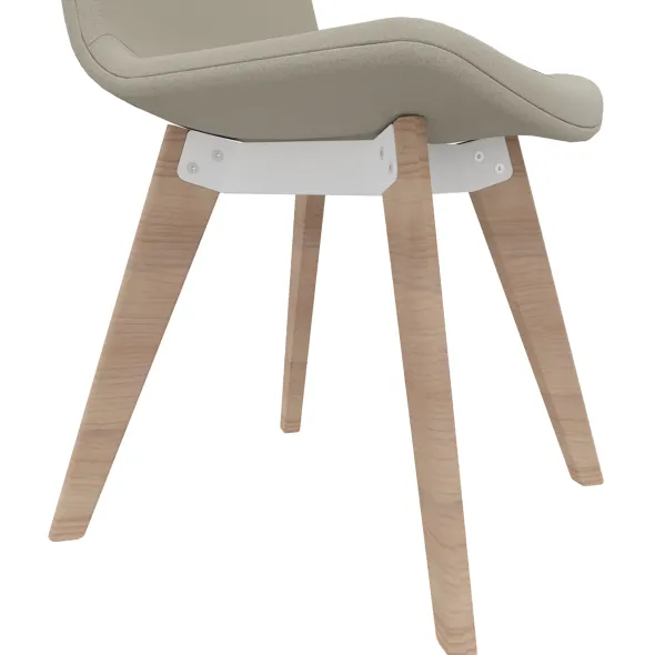 Chaise 4 pieds Cubb - tissu - 4 pieds bois