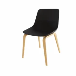 Chaise 4 pieds Fina club - coque plastique - 4 pieds bois
