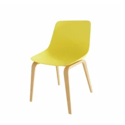 Chaise 4 pieds Fina club - coque plastique - 4 pieds bois