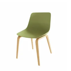 Chaise 4 pieds Fina club - coque plastique - 4 pieds bois