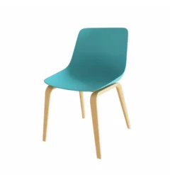 Chaise 4 pieds Fina club - coque plastique - 4 pieds bois