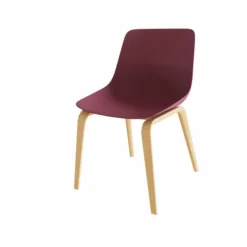 Chaise 4 pieds Fina club - coque plastique - 4 pieds bois