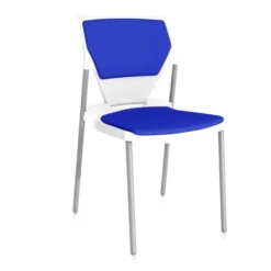 Chaise 4 pieds Ioko - polypropylène - placet d'assise et dossier tissu - pieds époxy - empil. - accro. - lot de 4