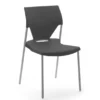 Chaise 4 pieds Ioko - polypropylène gris anthracite - sans placet - piétement époxy gris alu - empilable-lot de 4