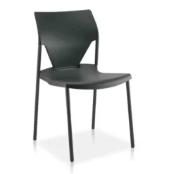 Chaise 4 pieds Ioko - polypropylène - sans placet - piétement époxy noir - empilable - lot de 4