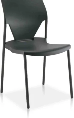 Chaise 4 pieds Ioko - polypropylène - sans placet - piétement époxy gris aluminium - empilable - lot de 4