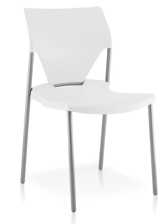 Chaise 4 pieds Ioko - polypropylène - sans placet - piétement époxy gris aluminium - empilable - lot de 4