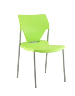 Chaise 4 pieds Ioko - polypropylène - sans placet - piétement époxy gris aluminium - empilable - lot de 4