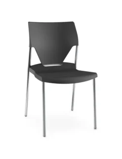 Chaise 4 pieds Ioko - polypropylène 100% recyclé - piétement chrome - empilable - lot de 4