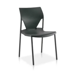 Chaise 4 pieds Ioko - polypropylène - sans placet - piétement époxy - empilable et accrochable - lot de 4