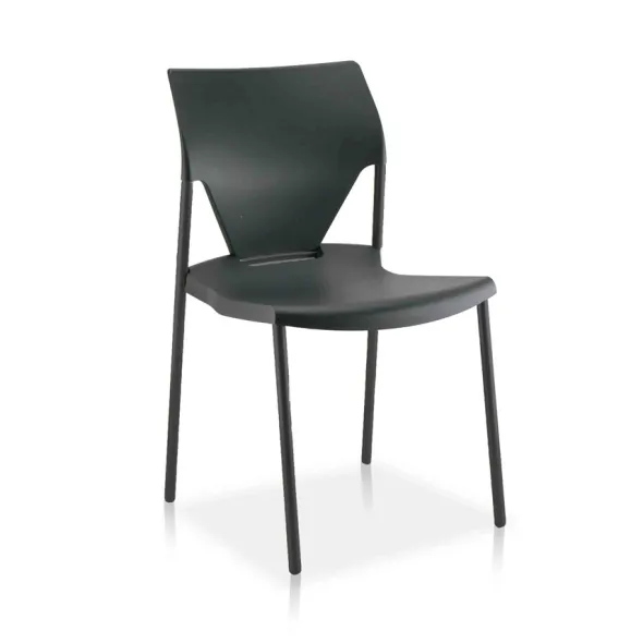 Chaise 4 pieds Ioko - polypropylène - sans placet - piétement époxy - empilable et accrochable - lot de 4