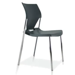 Chaise 4 pieds Ioko - polypropylène - sans placet - piétement chrome - empilable et accrochable - lot de 4