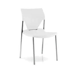 Chaise 4 pieds Ioko - polypropylène - sans placet - piétement chrome - empilable et accrochable - lot de 4