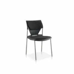 Chaise 4 pieds Ioko - polypropylène - placet d'assise et de dossier tissu - piétement époxy - empilable - lot de 4