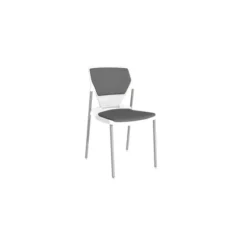 Chaise 4 pieds Ioko - polypropylène - placet d'assise et de dossier tissu - piétement époxy - empilable - lot de 4