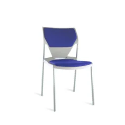 Chaise 4 pieds Ioko - polypropylène - placet d'assise et de dossier tissu - piétement époxy - empilable - lot de 4