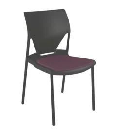 Chaise 4 pieds Ioko - polypropylène - placet d'assise textile enduit - piétement époxy - empilable - lot de 4