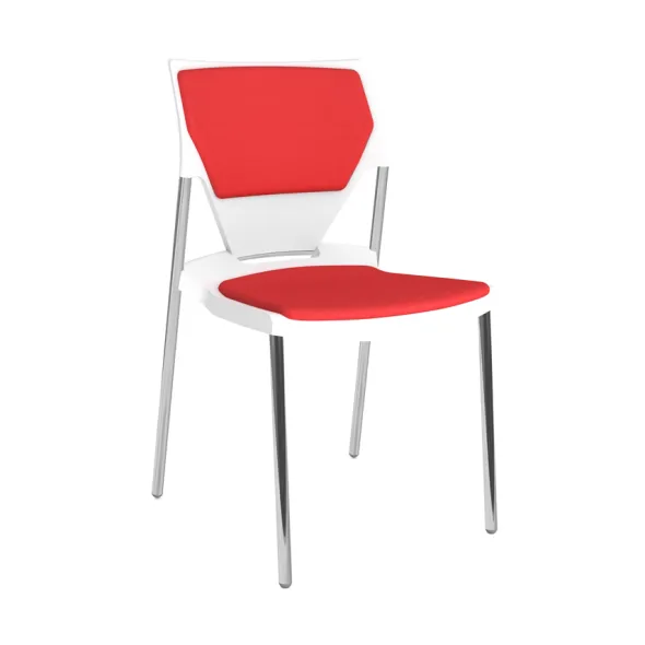 Chaise 4 pieds Ioko - polypropylène - placet d'assise et dossier TE - piét. chrome empil. accro. - lot de 4