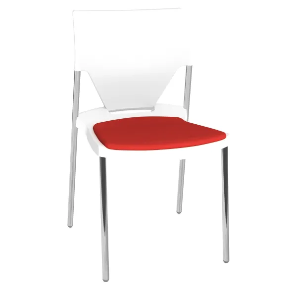 Chaise 4 pieds Ioko - polypropylène - placet d'assise TE - pieds chrome - empil. accro. - lot de 4