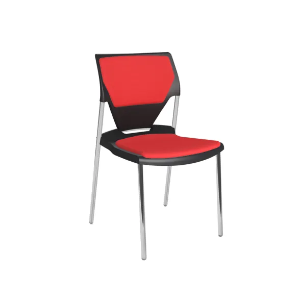 Chaise 4 pieds Ioko - polypropylène - placet d'assise et de dossier TE - pieds chrome - empil. - lot de 4