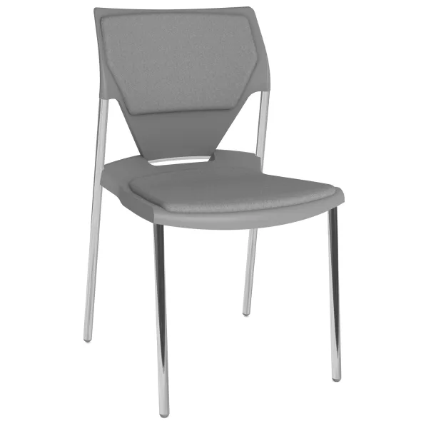 Chaise 4 pieds Ioko - polypropylène - placet d'assise et de dossier TE - pieds chrome - empil. - lot de 4