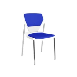 Chaise 4 pieds Ioko - polypropylène - placet d'assise et dossier tissu - pieds chrome - empil. et accro. - lot de 4