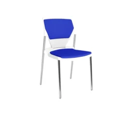 Chaise 4 pieds Ioko - polypropylène - placet d'assise et dossier tissu - pieds chrome - empil. et accro. - lot de 4