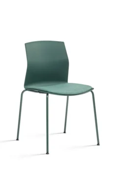 Chaise 4 pieds Kabi - coque polypropylène - placet d'assise tissu