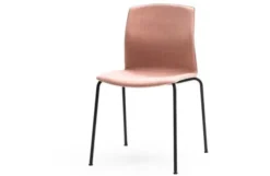 Chaise 4 pieds Kabi - coque revêtue textile enduit - piétement époxy