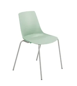 Chaise 4 pieds KLC - coque polypropylène - piétement gris alu