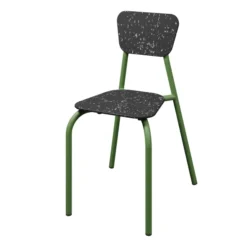 Chaise 4 pieds Mahaut - PEHD 100 % recyclé - piétement époxy - empilable - lot de 2
