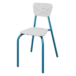 Chaise 4 pieds Mahaut - PEHD 100 % recyclé - piétement époxy - empilable - lot de 2