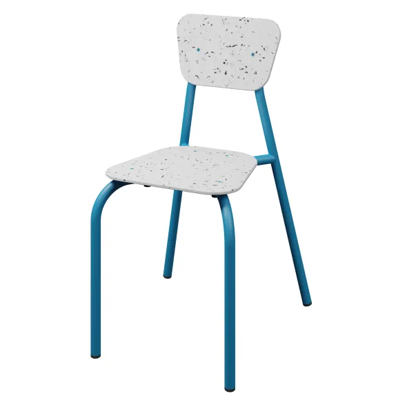 Chaise 4 pieds Mahaut - PEHD 100 % recyclé - piétement époxy - empilable - lot de 2