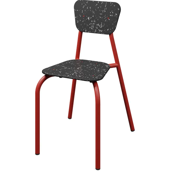 Chaise 4 pieds Mahaut - PEHD 100 % recyclé - piétement époxy - empilable - lot de 2