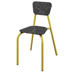 Chaise 4 pieds Mahaut - PEHD 100 % recyclé - piétement époxy - empilable - lot de 2