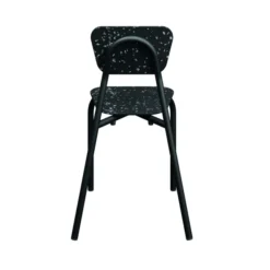 Chaise 4 pieds Mahaut - PEHD 100 % recyclé - piétement époxy - empilable - lot de 2