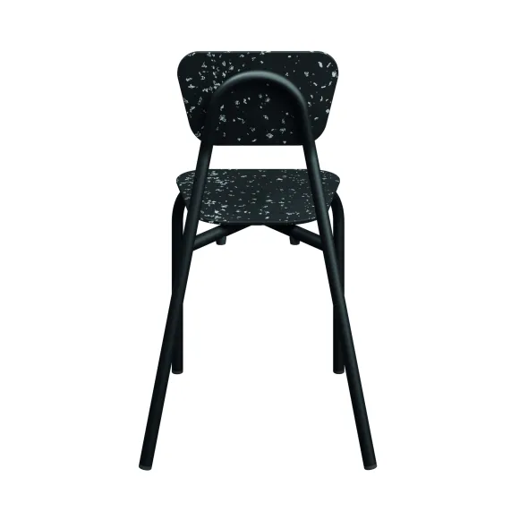 Chaise 4 pieds Mahaut - PEHD 100 % recyclé - piétement époxy - empilable - lot de 2
