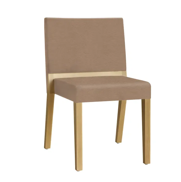Chaise 4 pieds Makao - microfibre - piétement bois